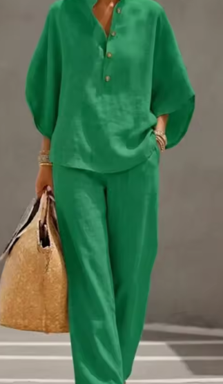 Ensemble 2 pièces décontracté vert